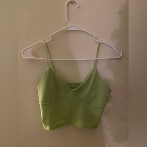 Small Cute Cropped Neon Green Tank Top